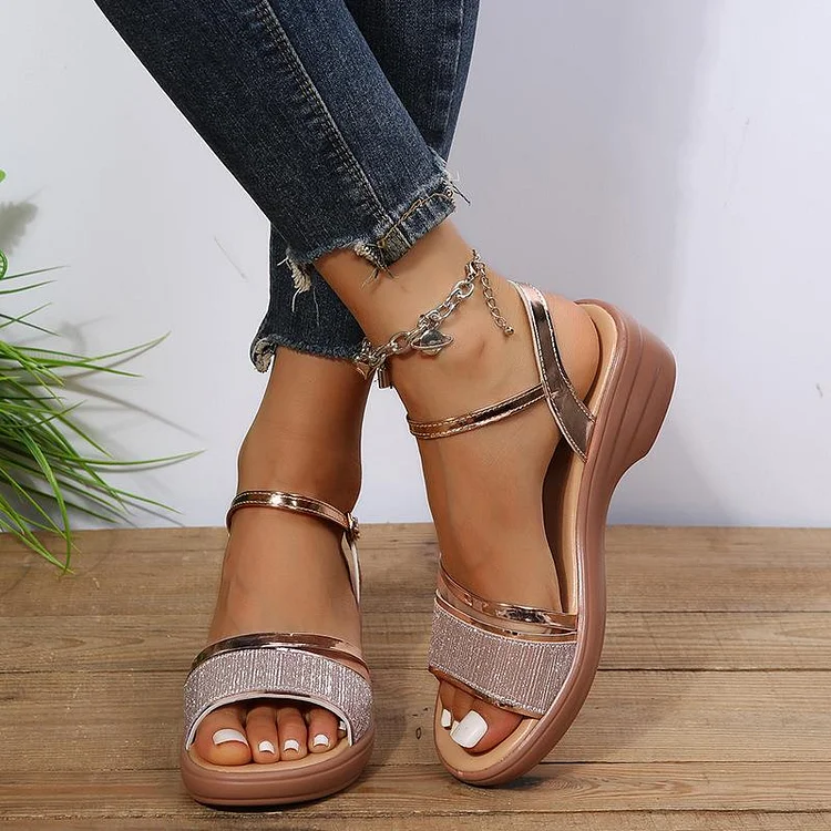 2024 New Women's Open Toe Wedge Orthopedic Sandals